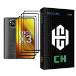محافظ صفحه نمایش ریکام مدل CH Glass MIX003 مناسب برای گوشی موبایل شیائومی Poco X3 بسته سه عددی