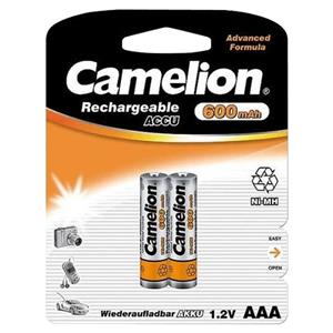 باتری نیم قلمی کملیون مدل ACCU 600mAh بسته 2 عددی Camelion ACCU 600mAh AAA Battery Pack Of 2