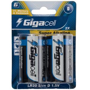 باتری D گیگاسل مدل Super Alkaline - بسته 2 عددی Gigacell Super Alkaline D Battery - Pack of 2