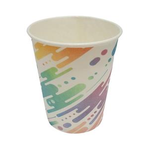 لیوان یکبار مصرف کاغذی طرح موج رنگی مدل 220cc بسته 50 عددی