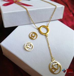 نیم ست قلب آویزدار استیل 9963