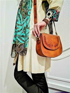 کیف دوشی چرم طبیعی مدل گندم 2