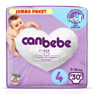 پوشک Canbebe مدل jumbo paket سایز 4 بسته 30 عددی Canbebe 30