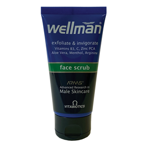 کرم لایه بردار اقایان ولمن مدل Face Scrub حجم 75 میلی لیتر Wellman Peeling Cream 75ml 