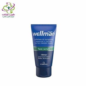 کرم لایه بردار اقایان ولمن مدل Face Scrub حجم 75 میلی لیتر Wellman Peeling Cream 75ml 