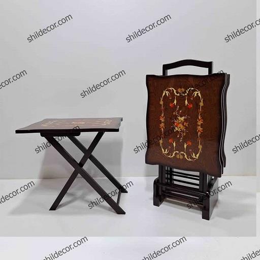 میز عسلی مدل تاشو A12 مجموعه 4 عددی