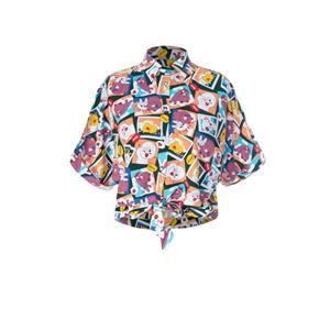 شومیز آستین کوتاه زنانه بنیس مدل تدی رنگ سبز تیره