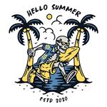 استیکر پارچه و لباس مدل HELLO SUMMER کد 10