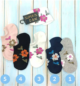 جوراب قوزکی زنانه طرح شکوفه کد 11547