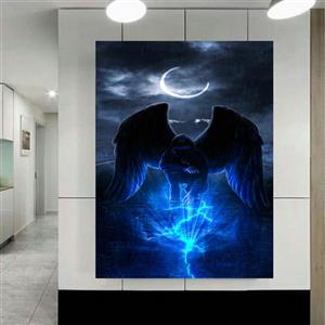 تابلو شاسی طرح فرشته و ماه مدل Blue Light کد AR902