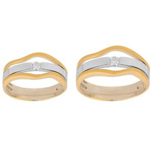 ست حلقه طلا 18 عیار سیم و گوهر مدل JLR149 Simogohar JLR149 Gold Ring Set