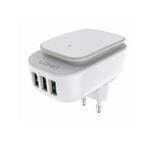 A3305 EU 3 USB Night-light Charger Adapter with LED Touching for Mobile Phone