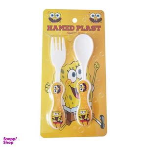 ست قاشق و چنگال کودک طرح باب اسفنجی کد de2