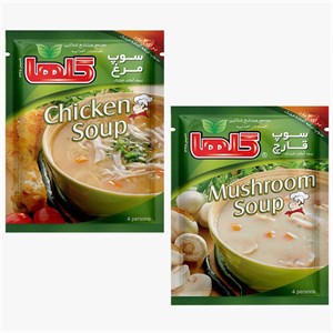 سوپ قارچ و سوپ مرغ گلها- 70 گرم بسته 2 عددی