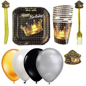 مجموعه 70 عددی تم تولد مسترتم طرح تاج گلدن پلاس