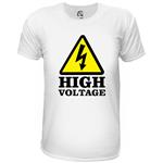 تی شرت آستین کوتاه مردانه اسد طرح High Voltage کد 12