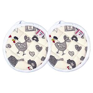 دستگیره مدل صبا طرح مرغ و خروس کد 156بسته 2 عددی