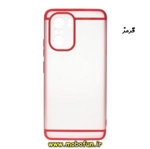 قاب گوشی Poco F3 - Mi 11i شیائومی طرح پشت مات دور ژله ای محافظ لنز دار قرمز کد 141