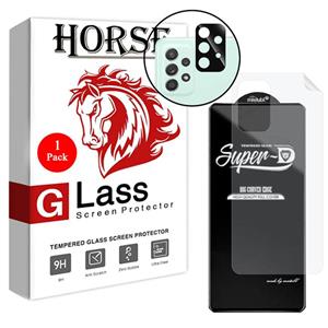 محافظ صفحه نمایش هورس مدل 3SNF-Glass مناسب برای گوشی موبایل سامسونگ Galaxy A52 4G به همراه محافظ پشت گوشی و محافظ لنز دوربین 