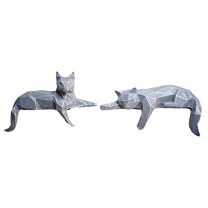 مجسمه هوم لاکس مدل گربه 3 بعدی مجموعه 2 عددی