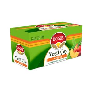 دمنوش چای سبز و هلو دوغوش بسته 20 عددی