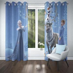 پرده چاپی آبی طرح کارتون فروزن – هازان داتیس کد 2036