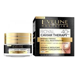 کرم روز خاویار جوان سازی و مغذی صورت او لاین EVELINE مناسب 40 سال مدل royal caviar therapy