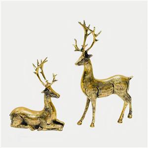 مجسمه مدل گوزن ایستاده و نشسته مجموعه 2 عددی