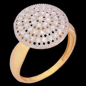 انگشتر طلا 18 عیار زنانه طلای مستجابی مدل گرد آوا کد 2 -