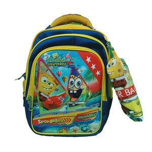 کوله پشتی مدل باب اسفنجی به همراه جامدادی