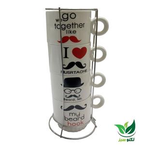 ماگ چهارتایی مدل سبیل استند دار کد 148