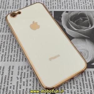 قاب گوشی iPhone 6 - iPhone 6S آیفون طرح ژله ای مای کیس گلد لاین دور طلایی محافظ لنز دار شیری کد 182