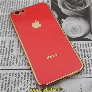 قاب گوشی iPhone 6 - iPhone 6S آیفون طرح ژله ای مای کیس گلد لاین دور طلایی محافظ لنز دار قرمز کد 184