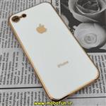 قاب گوشی iPhone 7 - iPhone 8 - iPhone SE 2020 آیفون طرح ژله ای مای کیس گلد لاین دور طلایی محافظ لنز دار سفید کد 272