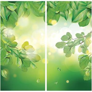 استیکر شیشه طرح طبیعت سبز بسته 2 عددی -