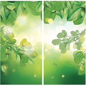 استیکر شیشه طرح طبیعت سبز بسته 2 عددی -