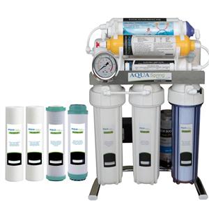 دستگاه تصفیه کننده آب آکوآ اسپرینگ مدل CHROME-S9 به همراه فیلتر مجموعه 4 عددی