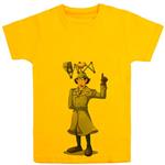 تی شرت آستین کوتاه پسرانه مدل کاراگاه گجت D38 رنگ زرد