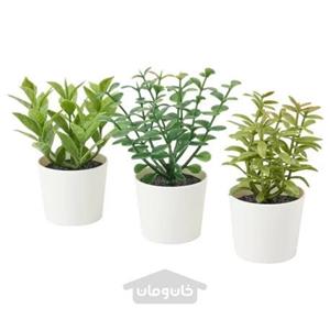 گلدان به همراه گل مصنوعی ایکیا مدل FEJKA کد 405.084.07 مجموعه 3 عددی