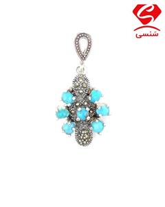 پلاک نقره با فیروزه زنانه کد Z_230