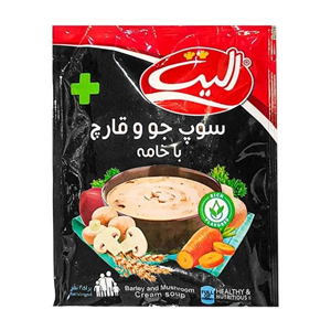 سوپ جو و قارچ با خامه الیت وزن 80 گرم