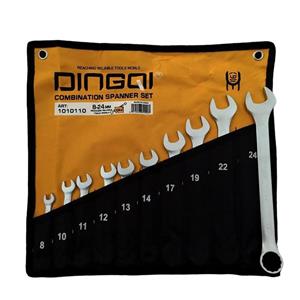 آچار یکسر تخت و یکسر رینگی دینگشی مدل 1010110 مجموعه 10 عددی