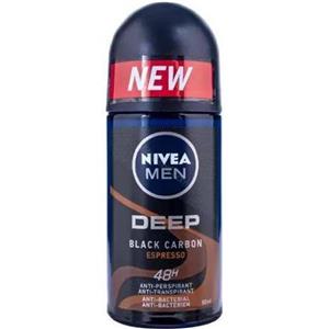 مام رول دئودورانت مردانه نیوا دیپ (نارنجی) بلک کاربن اسپرسو حجم 50 میل ا Nivea Men Deep black carbon
