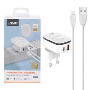 شارژر دیواری الدینیو مدل A2425c به همراه کابل microUSB