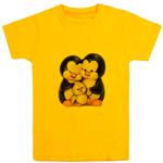 تی شرت آستین کوتاه پسرانه مدل پنگوئن D64 رنگ زرد
