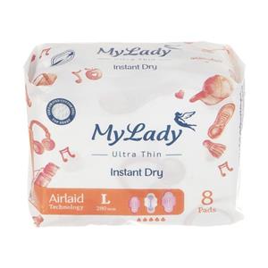 نوار بهداشتی مای لیدی مدل Instant Dry سایز بزرگ بسته 8 عددی 