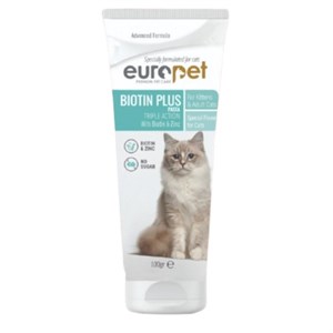 خمیر بیوتین گربه یوروپت Europet biotin paste for cat وزن ۱۰۰ گرم