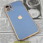 قاب گوشی iPhone 11 آیفون طرح ژله ای مای کیس گلد لاین دور طلایی محافظ لنز دار آبی مازراتی کد 191