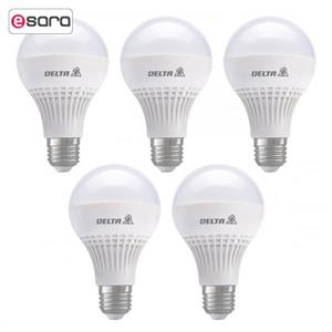 لامپ ال ای دی 10 وات دلتا مدل کلاسیک پایه E27 بسته 5 عددی Delta 10W LED Classic Lamp E27 5 PCS