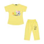 ست تی شرت آستین کوتاه و شلوارک دخترانه خرس کوچولو مدل 2011311-16